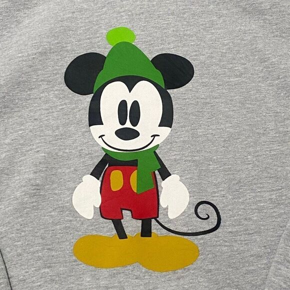 Disney Store - M - Disney World Mickey Mouse Gray Hoodie Sweat Shirt Christmas - Picture 3 of 6